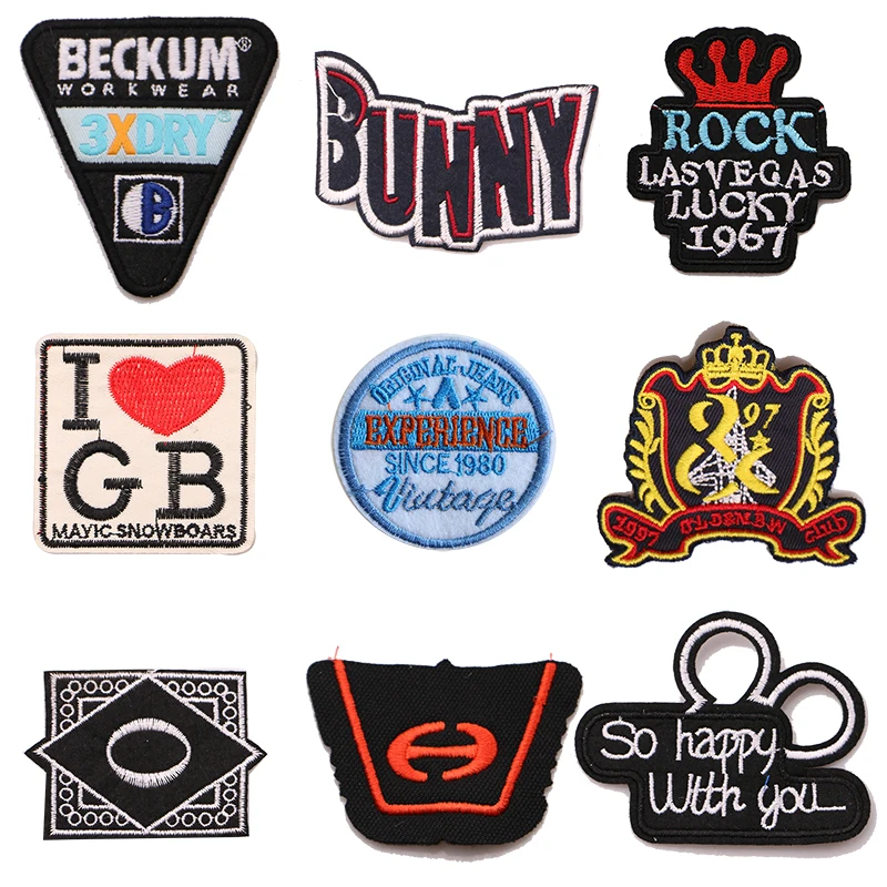 

Cartoon Decorative Love Slogan Medal Icon Embroidered Applique Patches For Stickers DIY Iron on Badges on the Backpack