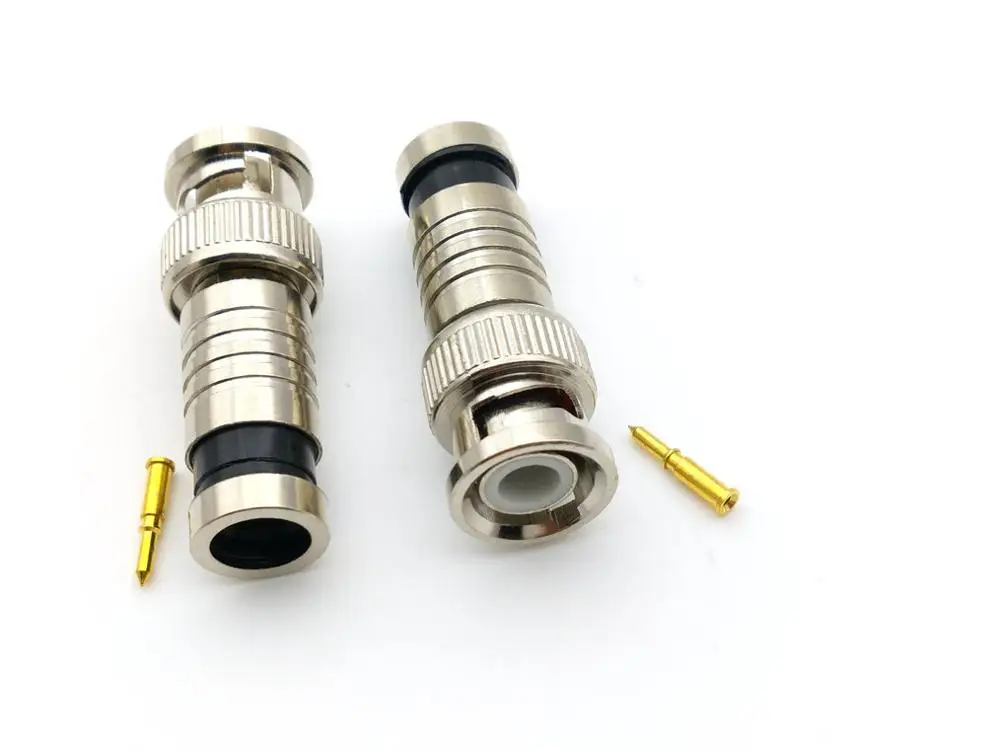 20 шт 50 Ом BNC адаптер для коаксиального кабеля RG59/RG6 камер|compression bnc|cctv camera adapterbnc