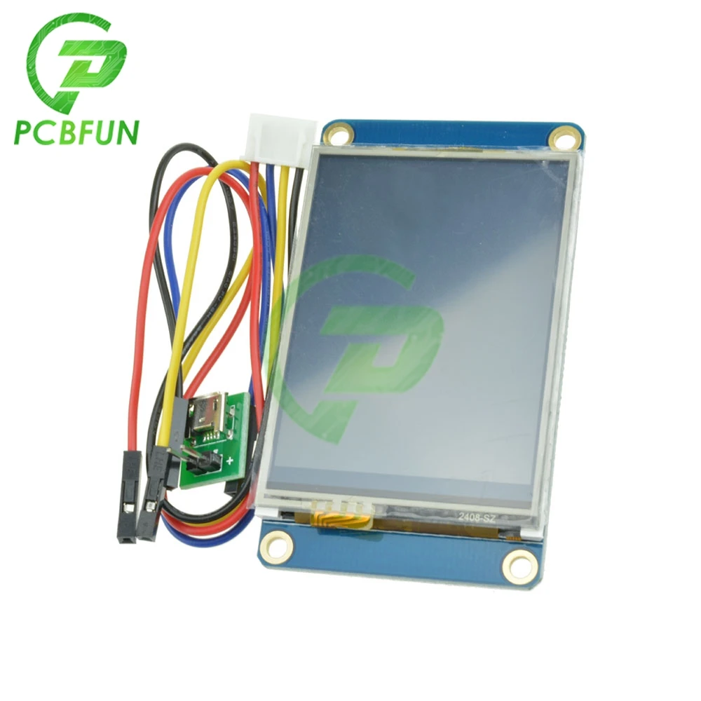 

2,4 "Nextion USART HMI TFT ЖК-дисплей модуль 4-проводная резистивная сенсорная панель для Arduino Raspberry Pi 2 A + B + Регулируемая яркость