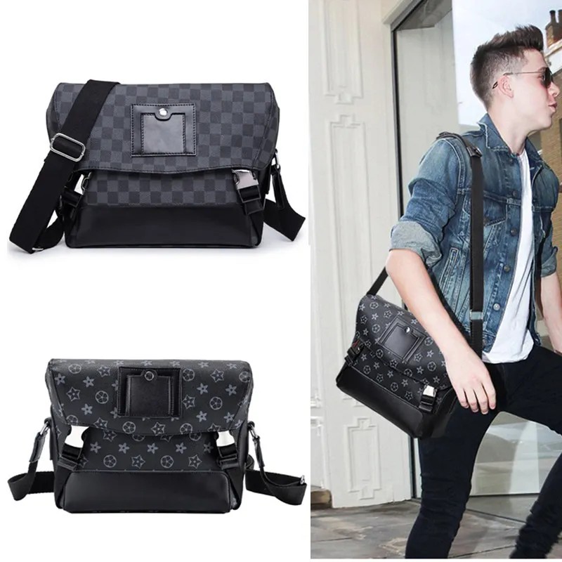 Мужская сумка через плечо INS Super Fire модная повседневная в шахматном стиле