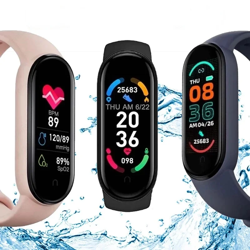 Смарт-часы M6 для мужчин и женщин Детские пульсометр фитнес-трекер спортивный