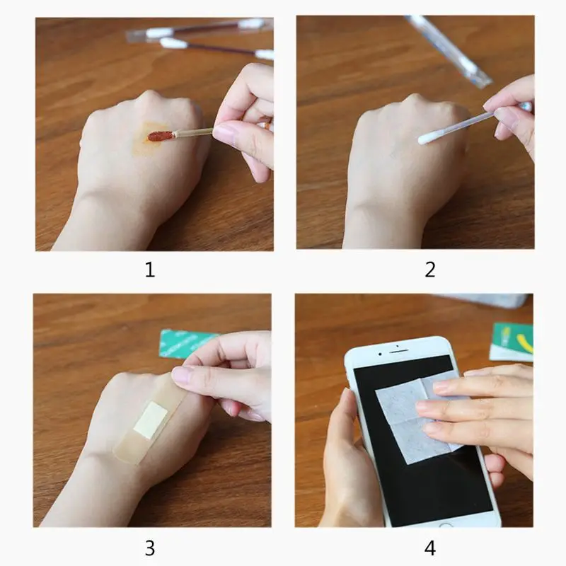 4 в 1 одноразовые маленькие салфетки для ран|Ватные палочки| |