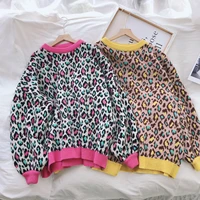 womens colorful leopard autumn winter loose sweater casual streetwear knitwear pullovers long loose jumpers for women