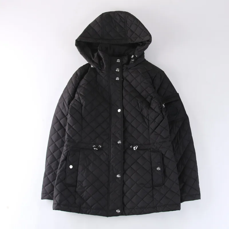 2019 Autumn New Style Fashion Hooded Waist Hugging Drawstring Cotton-padded Clothes Jacket | Женская одежда