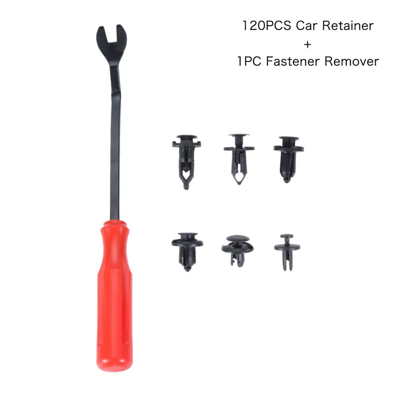 GRC-30 120PCS Car Retainer 6.3mm 8mm 9mm 10mm Expansion Screws Replacement Kit Bumper Push Rivet Clips, 1PC Fastener Remover
