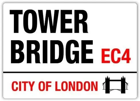 

BIN SHANG Лондон уличные знаки башня мост металлическая настенная табличка искусство вдохновение-8x12 дюймов