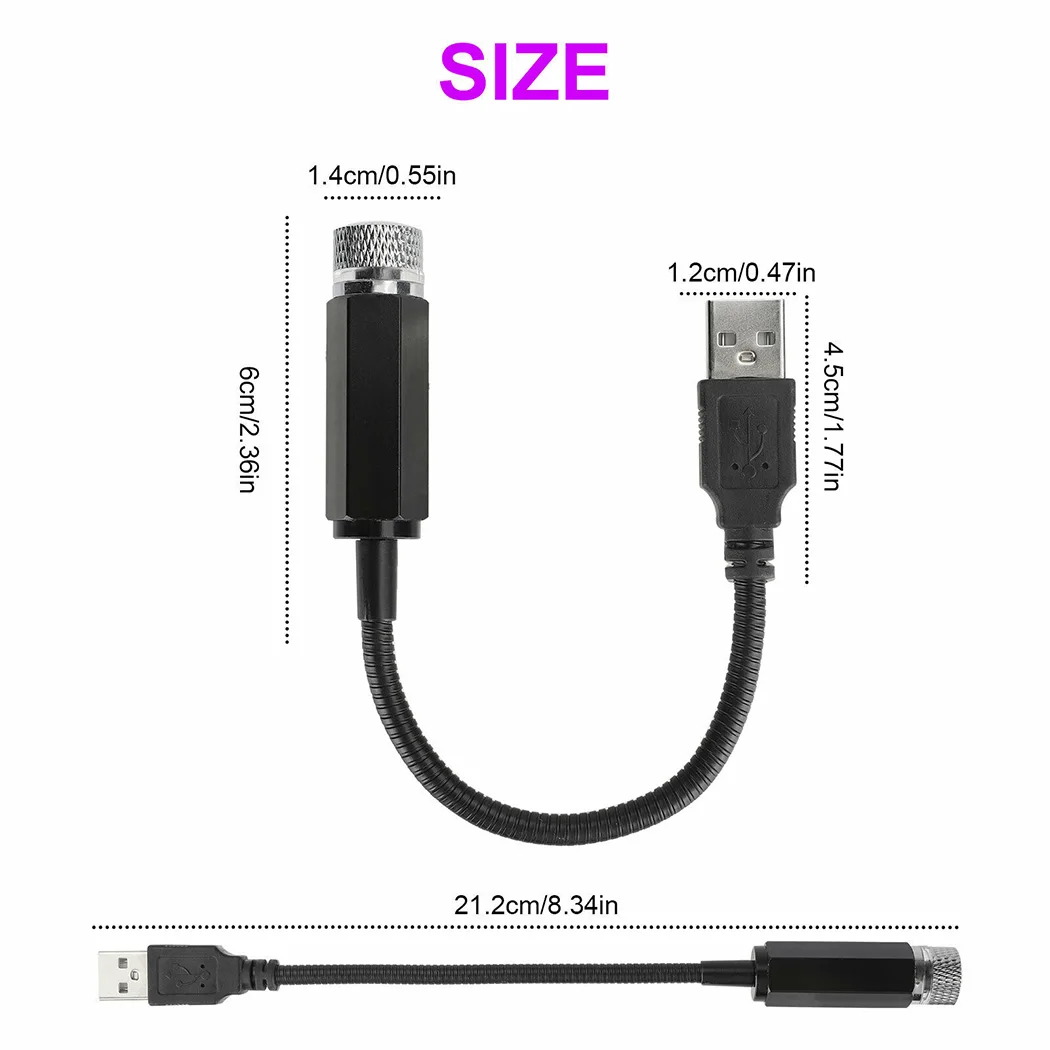 

USB-проекционная лампа для крыши Star 1 A Trim 1 W USB воздушный декор фиолетовый