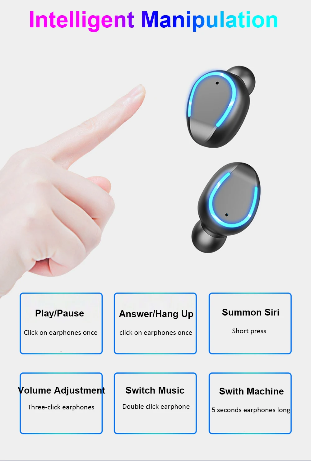 TWS 5 0 Bluetooth наушники Водонепроницаемые спортивные Handsfree Беспроводные с внешним