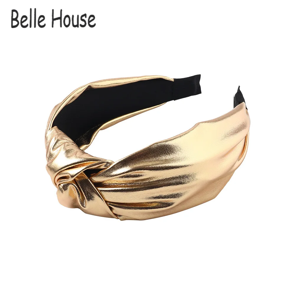 

Luxury Simple Leather Top Knot Wide Headband Hair Hoop Vintage Leather Hair Accessaries Solid Color Women Turban Headwear
