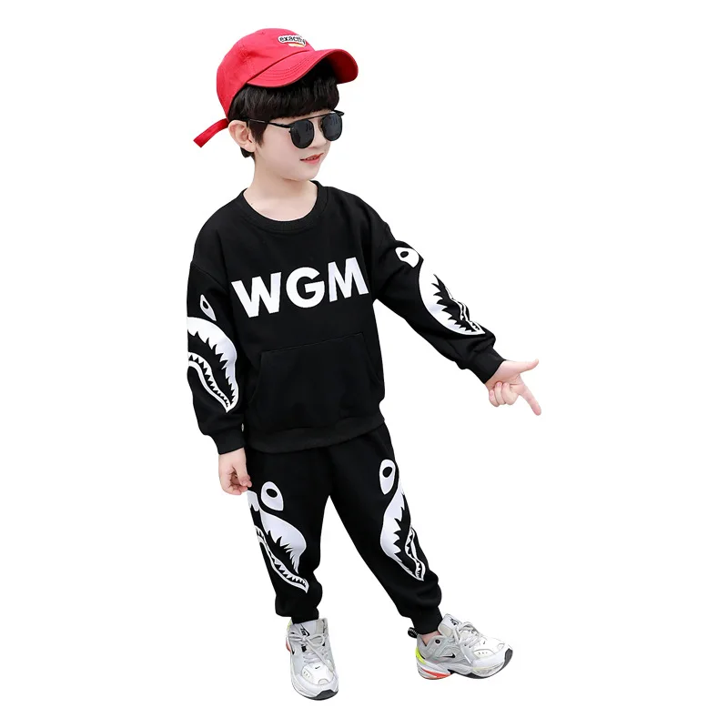 

Fashion Printed Spring Autumn Boys Clothing SuitsSweatshirts+ Pants 2pcs/Set Kids Jacket Tops Teenager Sport Costume Outfits T