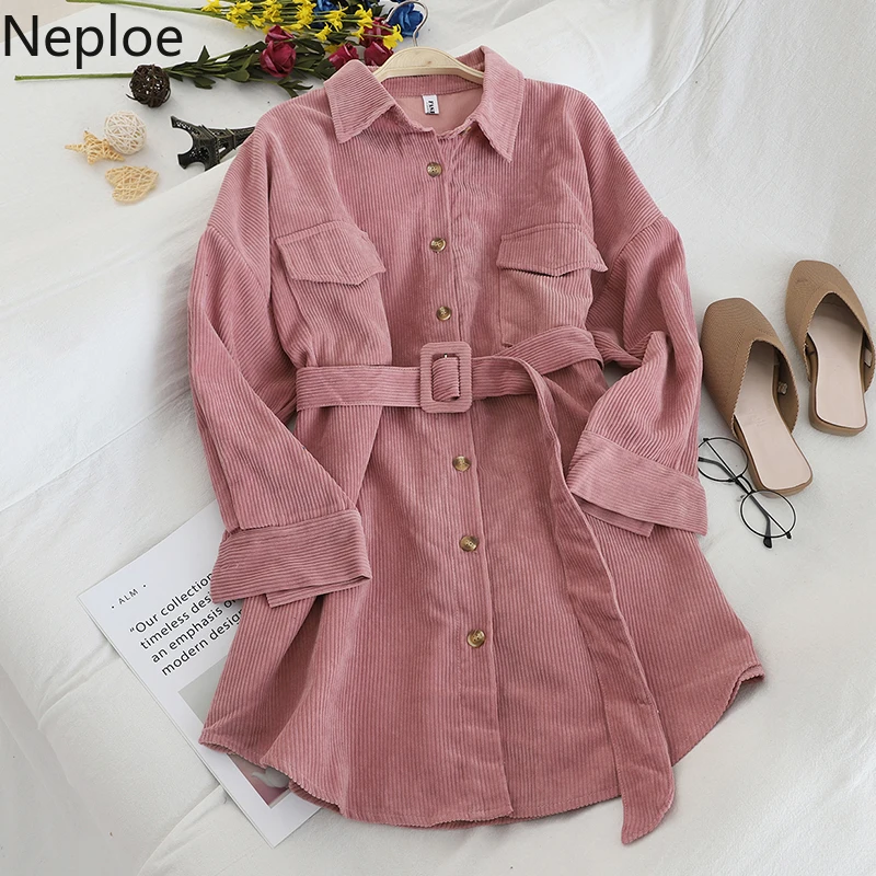 Женское пальто с отложным воротником Neploe однобортное прямое однотонное теплое