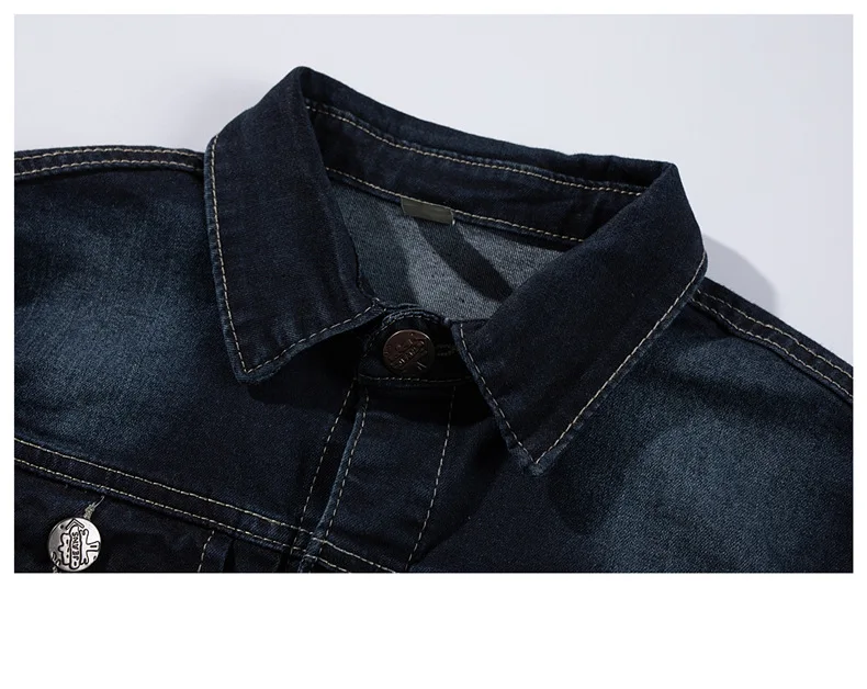 MJARTORIA модные байкерские джинсовые куртки мужские синие с дырками на молнии