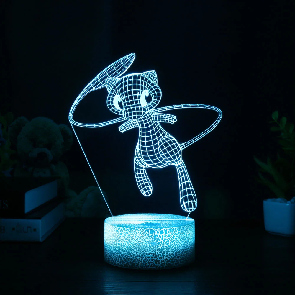 Покемон игра Mew 3D лампа Umbreon светодиодный декоративный ночник многоцветный RGB Декор для спальни Дети Рождественский подарок игрушки