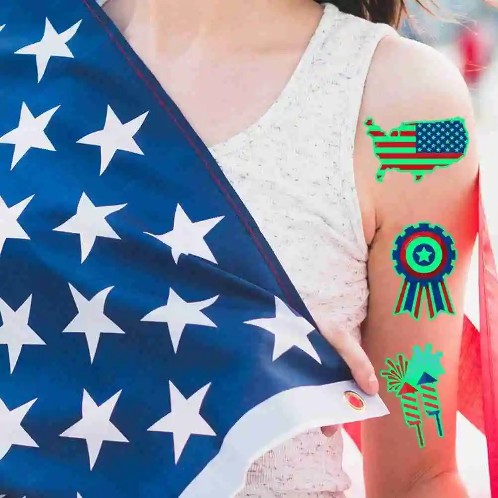 

2021 Independence Day Temporary Tattoos Waterproof Tattoos For Memorial Day Independence Day Labor Day Party Favors Decorations