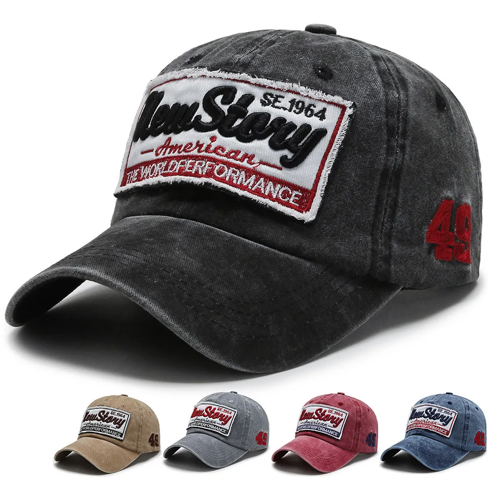 

Unisex Baseball Cap Washed Vintage Denim Cotton Adjustable Unisex Dad Hat Snapball Cotton Unisex