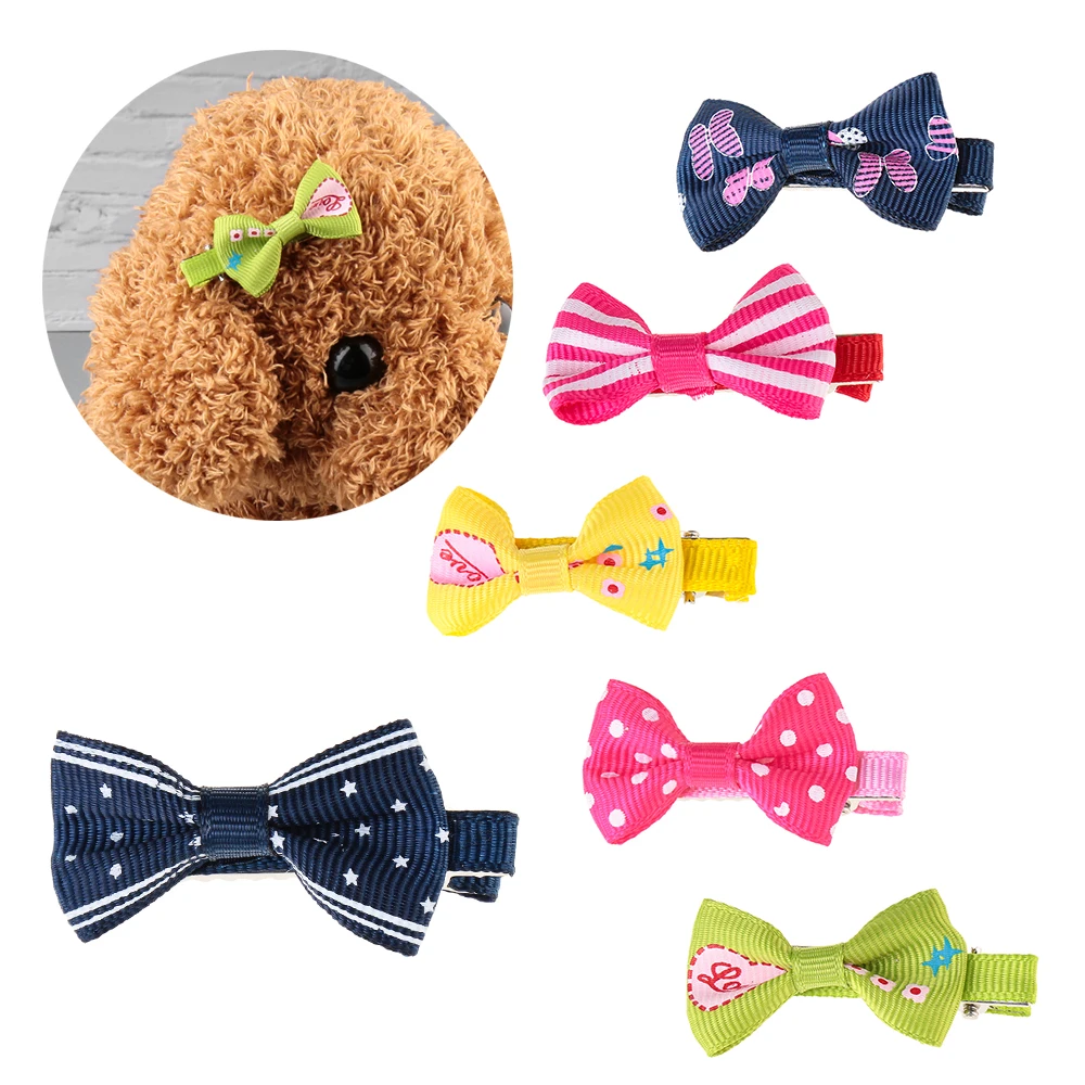 5 шт. случайный уход за домашними животными однотонные милые хлопковые заколки