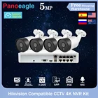 Hikvision совместимый комплект 5MP IP Bullet Camera Встроенный микрофон IR 8MP Hikvision Original NVR DS-7108NI-Q18P 8CH POE 4K CCTV System