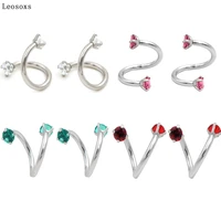 leosoxs 2pcs 316l stainless steel round s nose ring earrings