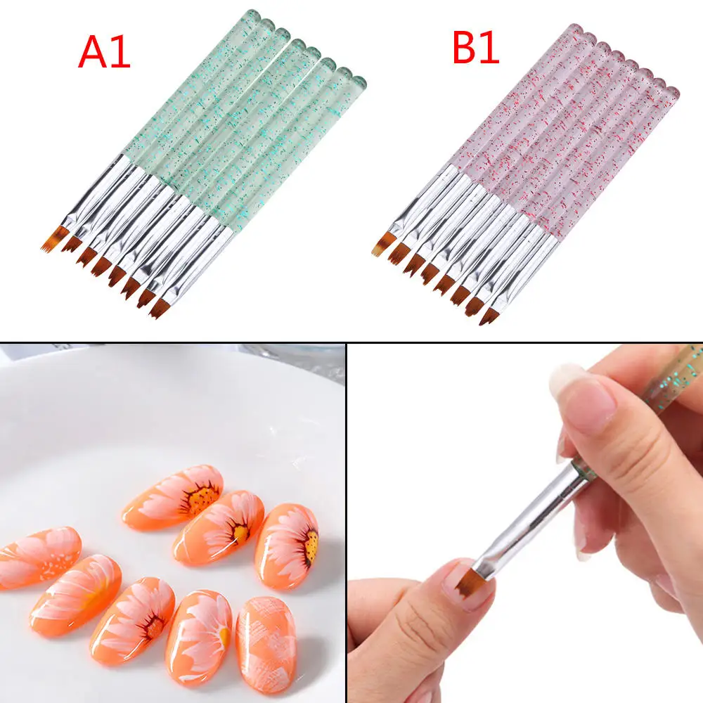 

8pcs/Lot Nail Art Brush Pens Nail Brushes UV Gel Nail Polish Acrylic Painting Drawing Brushes Set Manicure Tools Set