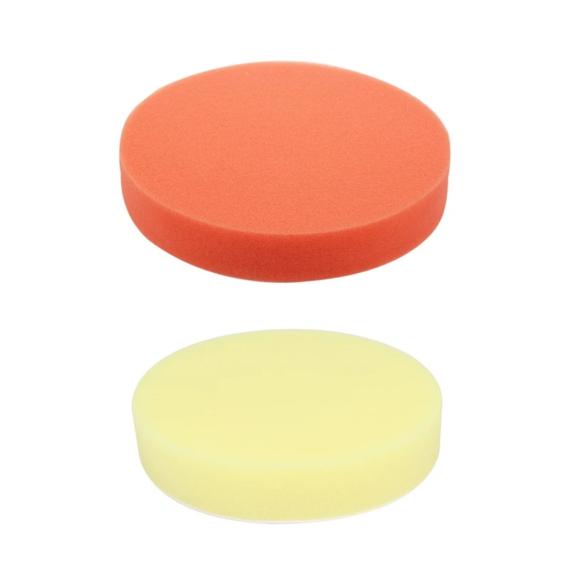 

2 Pcs 6 Inch 150mm Soft Flat Sponge Buffer Polishing Pad Kit for Auto Car Polisher, Orange & Yellow
