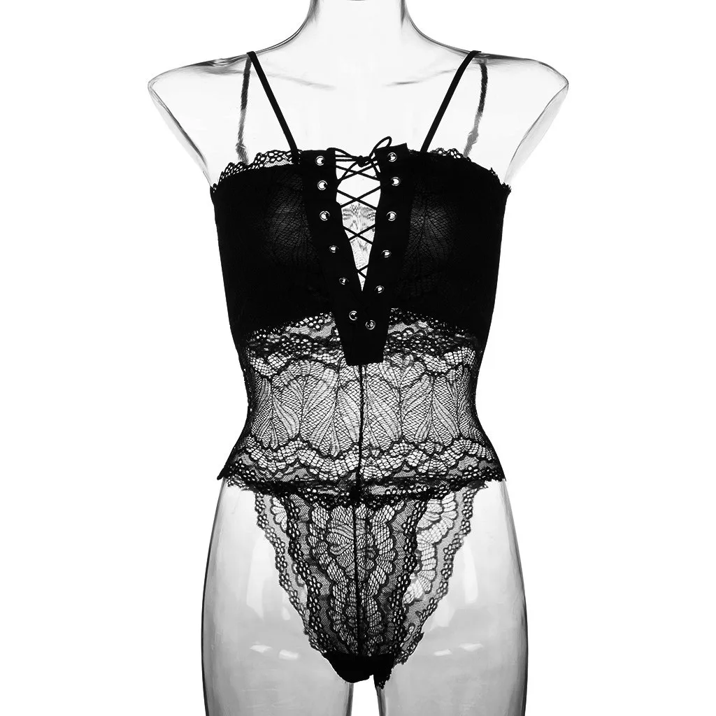 Женское сексуальное нижнее белье сетчатый цельный кружевной пижамный комплект