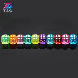 Transaprent D6 игральные кости 14 мм 10 шт.компл. акриловые, 6-сторонние азартные игры казино маленькие кости для продажи