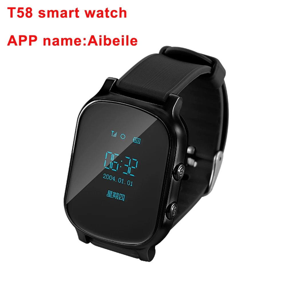 T58 black T58 Смарт-часы gps Wifi смарт-трекер анти-потеря ребенка фитнес-трекер SOS детские умные часы студенческие Детские умные часы - Цвет: T58 black