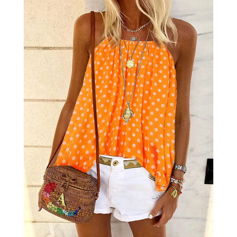 

Женская летняя блузка без рукавов, с богемным принтом и открытой спиной