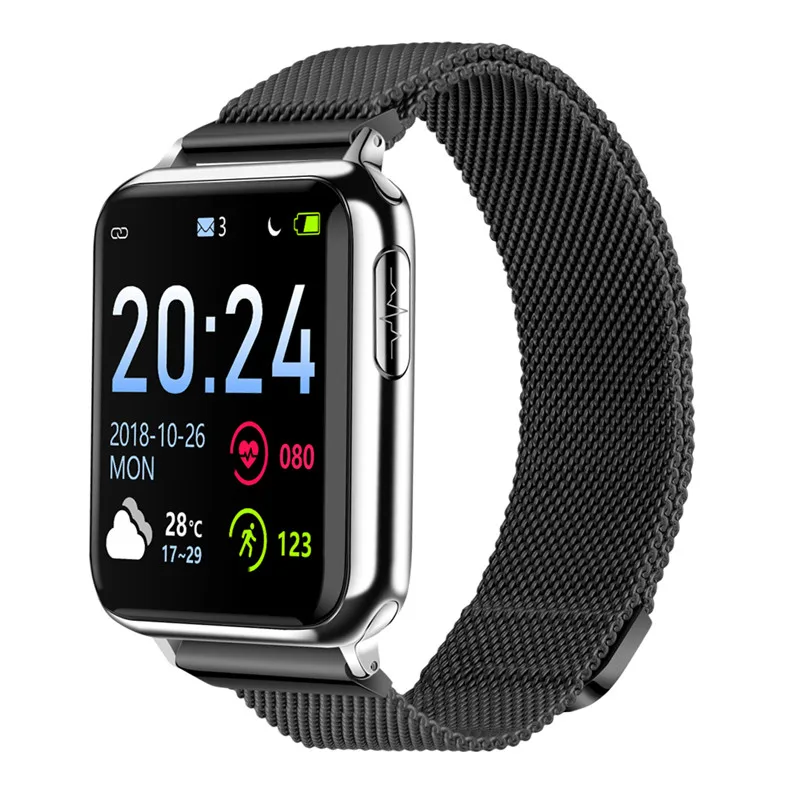 silver black steel Спортивные Смарт-часы Для мужчин ECG+ PCG сердечного ритма крови-Давление Смарт-часы с мониторингом IP67 водонепроницаемый для xiaomi IPone X HUAWEI телефон - Цвет: silver black steel