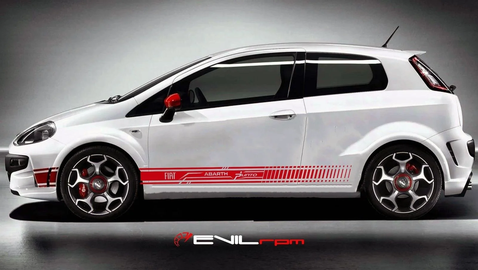 

For 1Set/2pcs SIde door stripe svinyl decal sticker FIAT PUNTO graphics led lamp spoiler grill Car styling