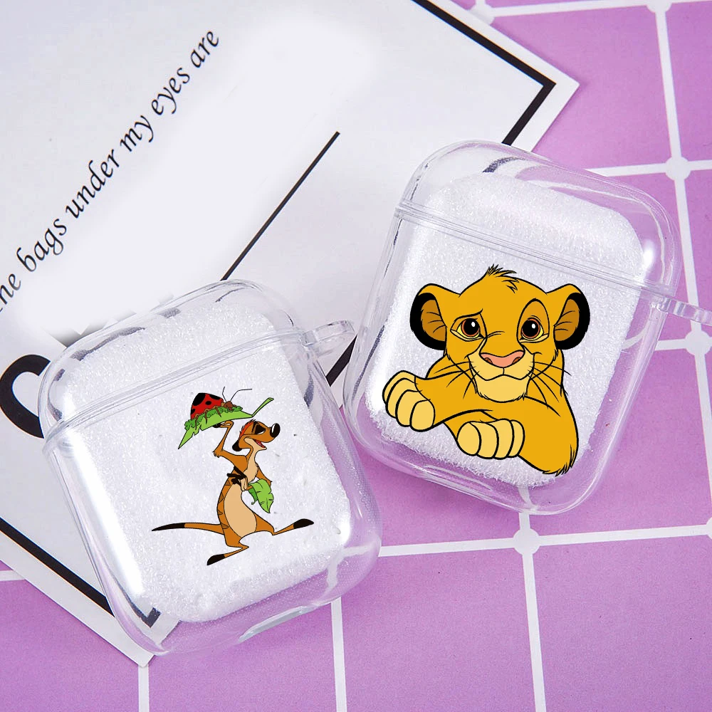 

Cartoon Hakuna Matata Lion King Earphone Case For AirPods 1 2 1/2 Gen Clear Soft Protective Headphone Cover Accessories
