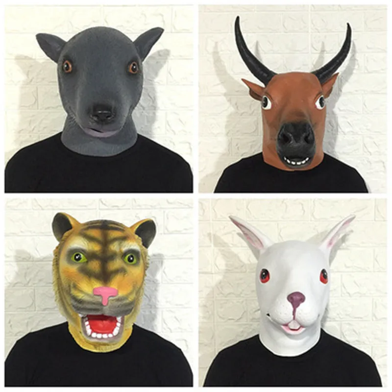 

New Halloween Party Cosplay Animal Mask Latex Rabbit Mask Bunny Mask Disguises of Rabbits Face Head Mask