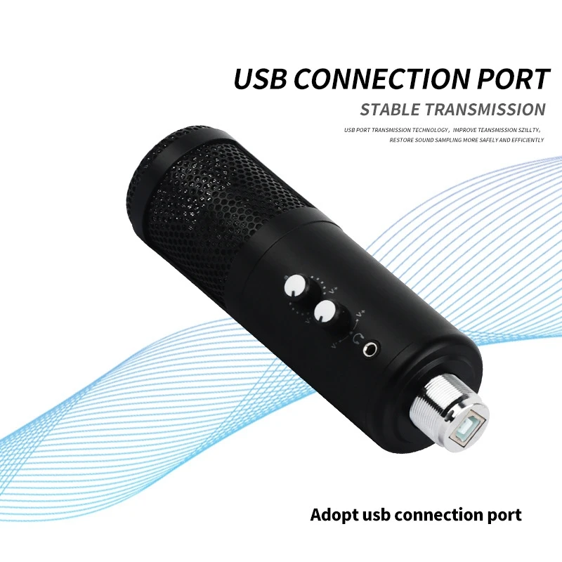 Конденсаторный микрофон для ПК с USB микрофоном беззвучный и стандартный