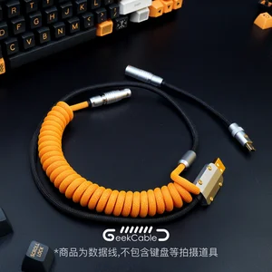 geekcable handmade customized mechanical keyboard data cable for gmk theme sp keycap line buger work virtual war colorway free global shipping