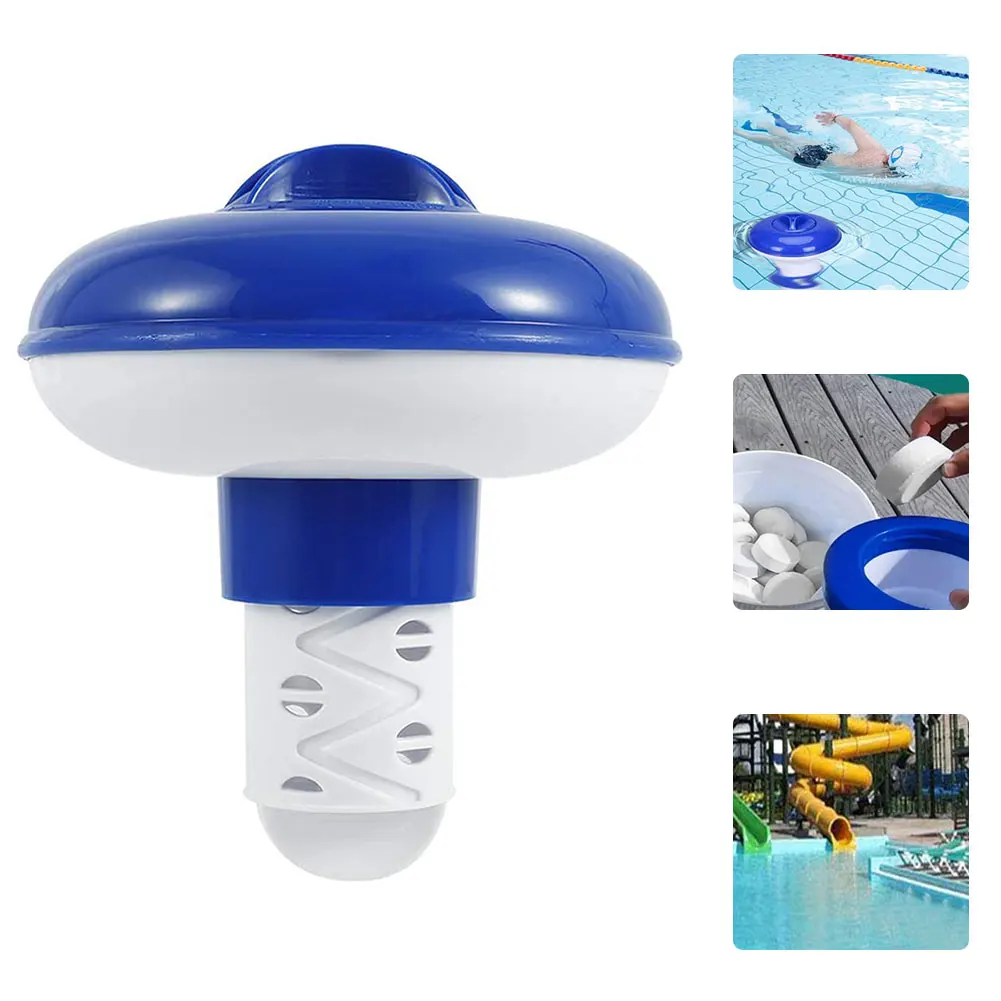 

Telescopic Swimming Pool Dosing Device Swimming Pool Floating Pill Tablet Disinfecting Auto Dispenser Box With Thermometer