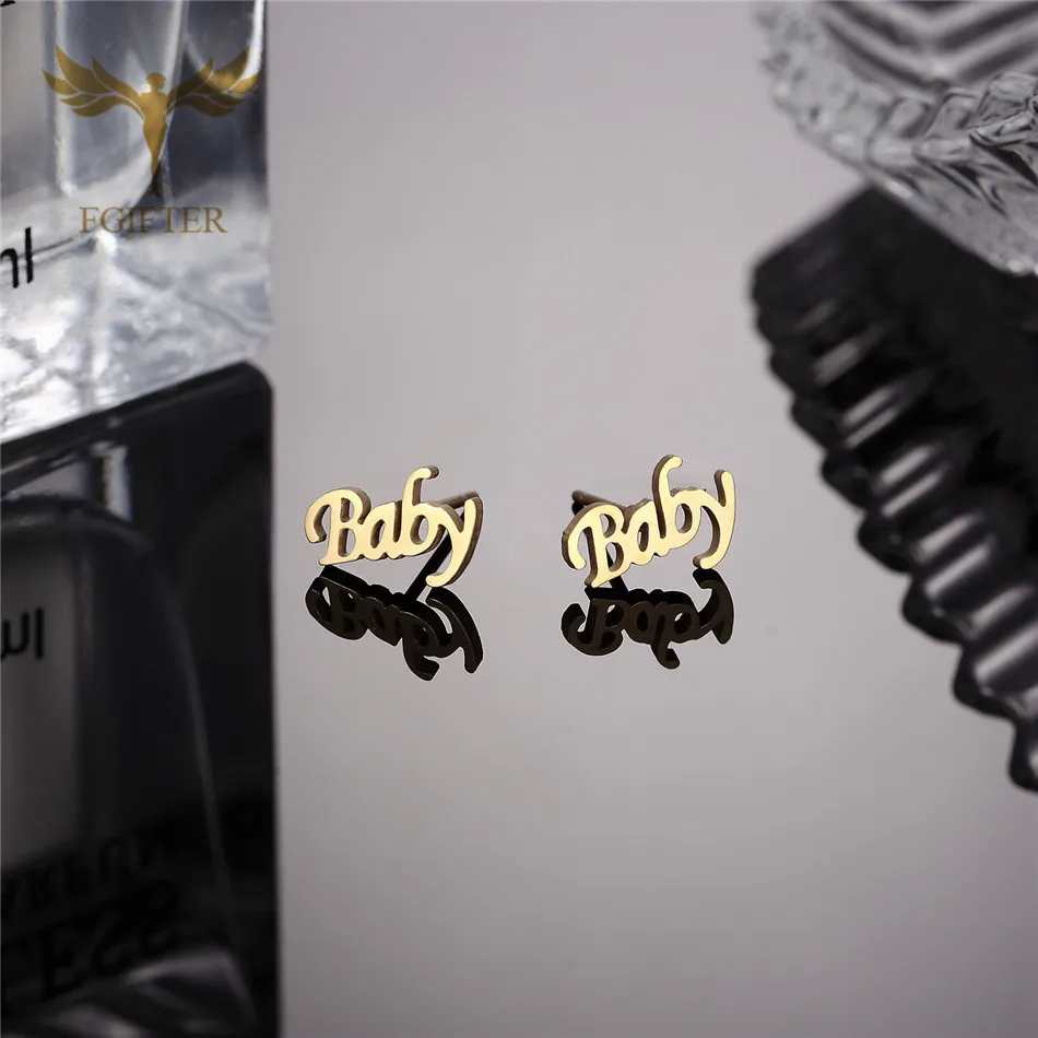 Cute Baby Earrings for Girls pendientes Stainless Steel Small Stud Set Jewelry Gold Black Kids Men Earring brincos | Украшения и
