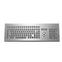 106 keys usb ps2 desktop full size stainless steel industrial keyboard with 38mm mechanical trackball and numeric keypad