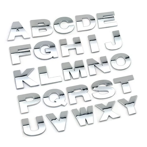 DIY 50 мм высокий клиент пластиковые 3d хромированные буквы цифры самоклеящийся Алфавит Автомобильная наклейка Автомобильный знак автомобильные аксессуары украшение