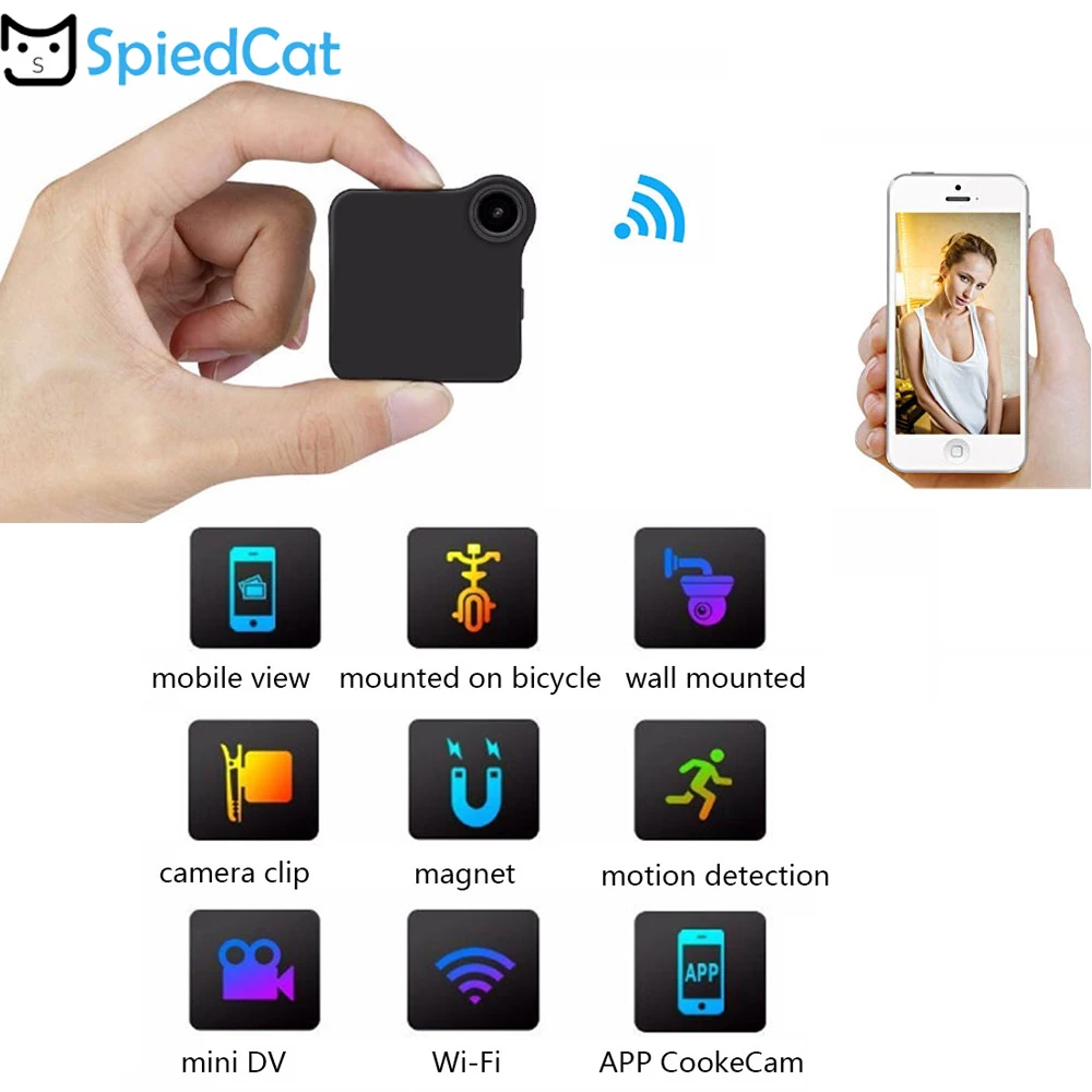 HD мини носимая камера WIFI P2P IP Cam Датчик движения магнитный зажим Диктофон DV
