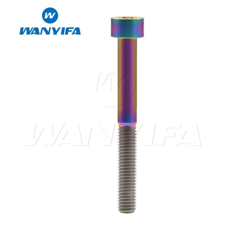 M5x60 Rainbow Wanyifa M5x10 12, 16, 18, 20, 25 30 35, 40 45 50 55 60 мм клеймо Винт С Титановым болтом для Велосипедный вынос руля велосипеда модификации - Цвет: M5x60 Rainbow