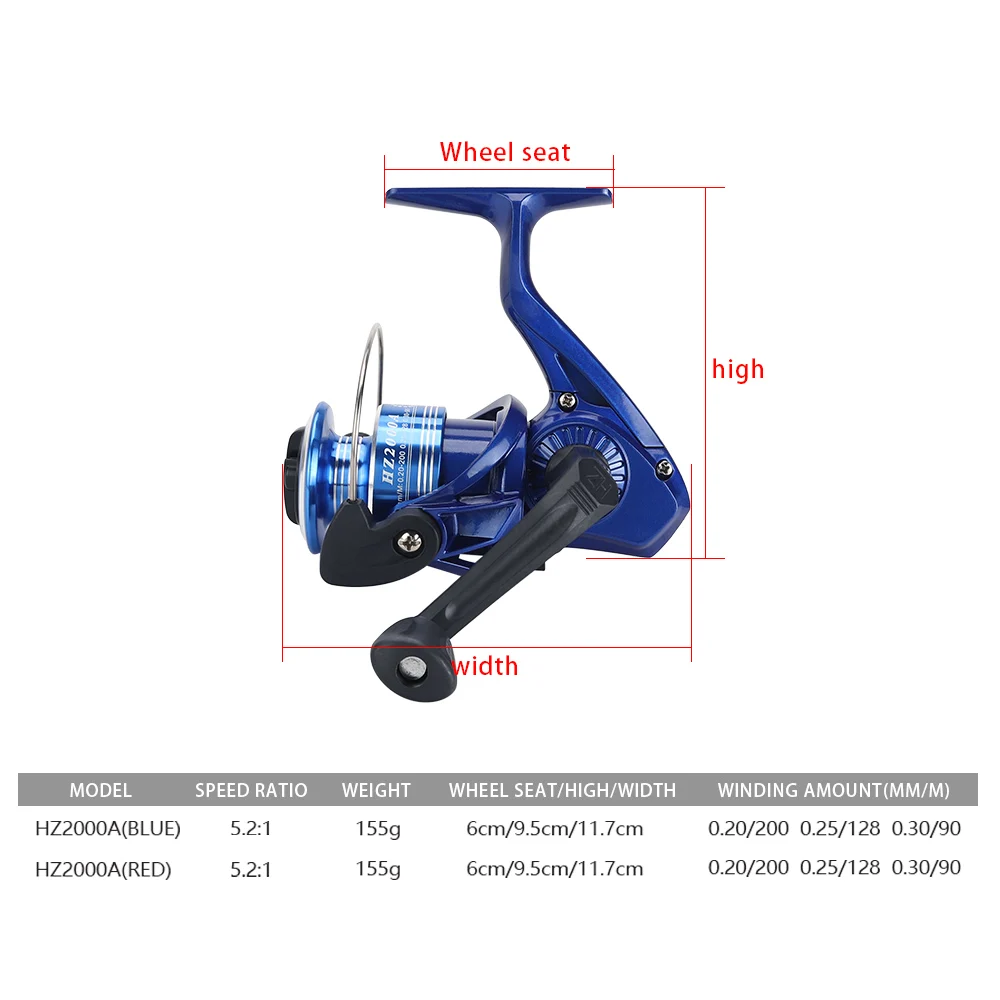 Спиннинговая Рыболовная катушка серия 2000 синие красные Рыболовные катушки для
