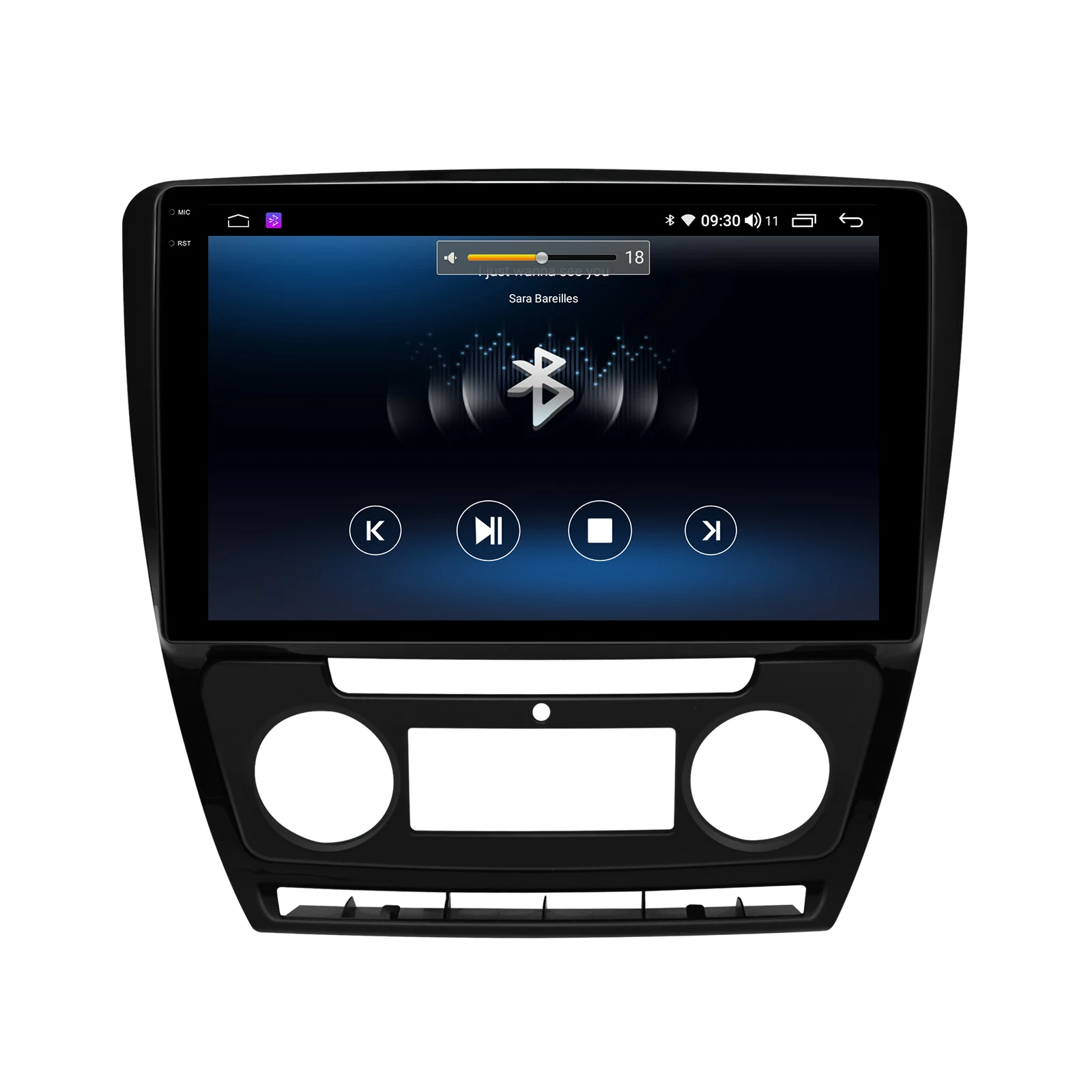 저렴한 10.1 인치 무선 카플레이 자동차 멀티미디어 플레이어, 라디오 테이프 레코더 1 Din 오토라디오 안드로이드 블루투스 스코다 옥타비아 2009-2013