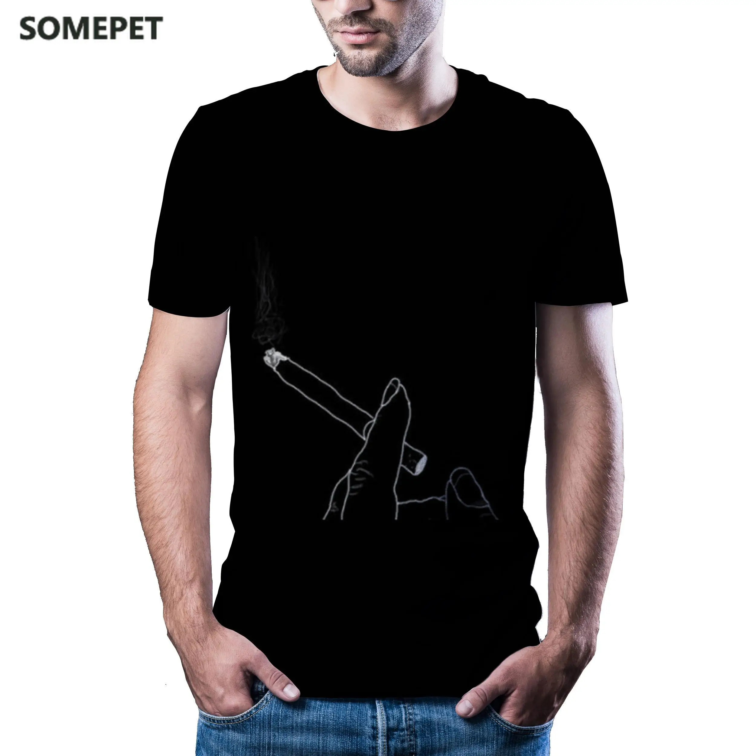 

2020 Men'S Color Printing T-Shirt, Fashionable Natural Pattern Round Neck Pullover, Popular Casual Sportswear Men'S