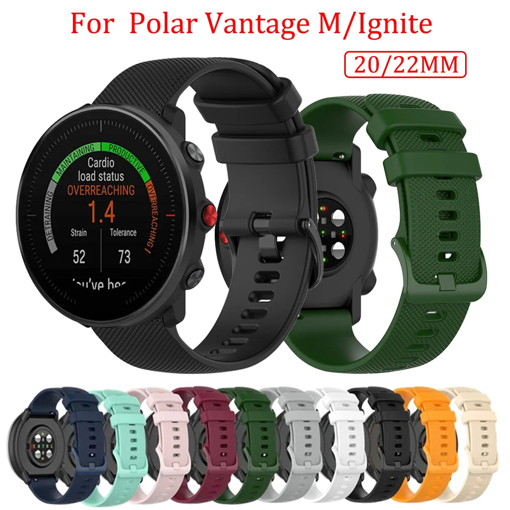 

Ремешок силиконовый для смарт-часов POLAR lgnite/Vantage M, сменный Браслет для наручных часов, 22 мм, зернистость X, Unite Band 20 мм