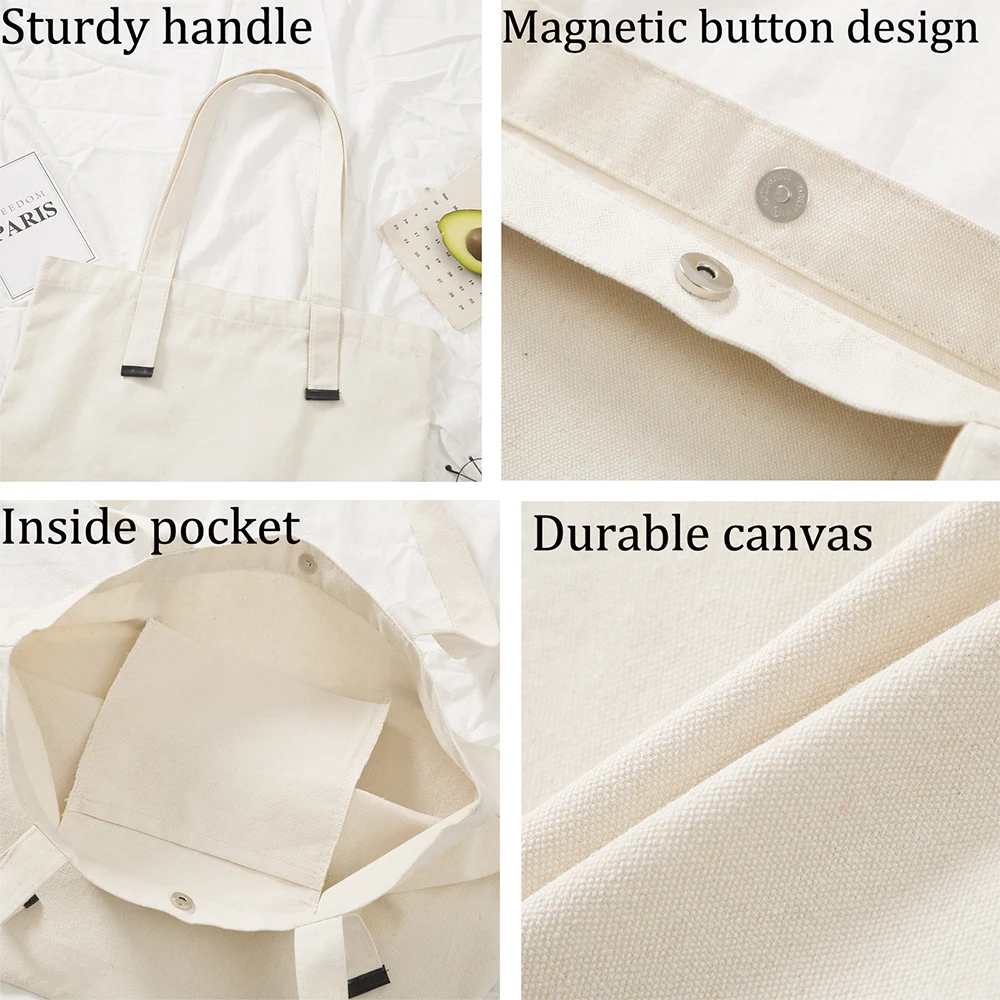 Женская тканевая сумка-тоут черная холщовая Экологически чистая многоразовая