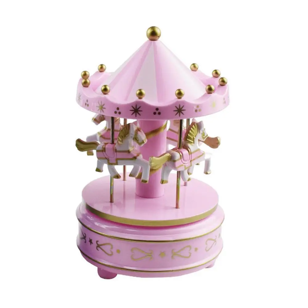 

Заводные Деревянный конь карусель музыкальная шкатулка музыкальные поздравительные головоломки для детей 3D подарок деревянный для взросл...