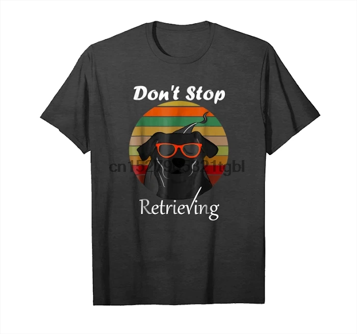 Футболка с надписью Get DonT Stop retriving Great Black Dog On The Road футболка унисекс | Мужская