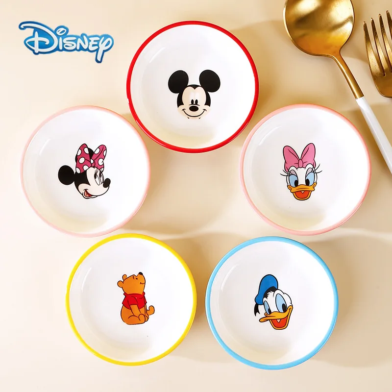 Disney Minnie Mickey Mouse Sauce Dish Cute Winnie The Pooh Daisy Dishes Kitchen Ceramics Tableware Dip Dish Mini Plate