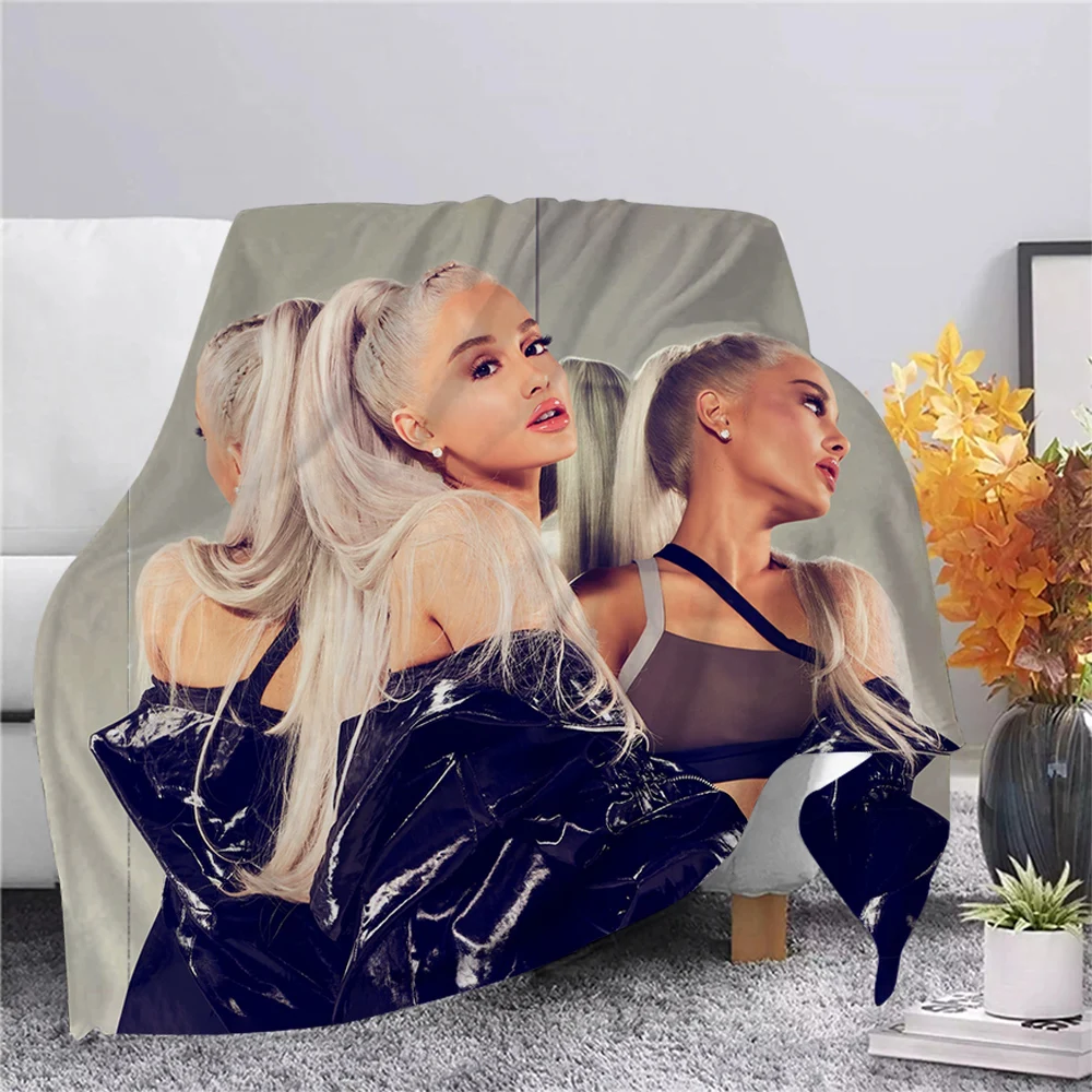 

CLOOCL Star Singer Ariana Grande Flannel Blankets 3D Printed Blanket Throws on Sofa Bed Home Decoration Travel Fashion Blanket