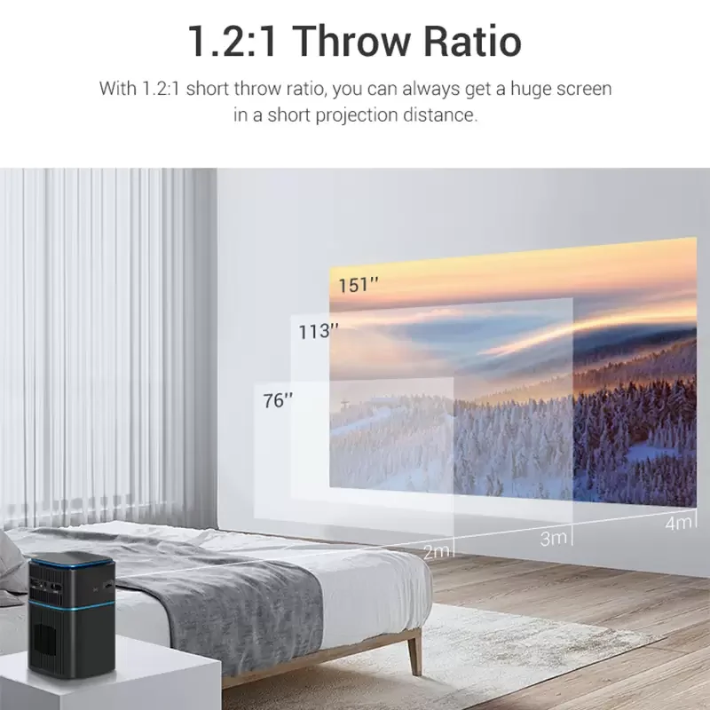 Умный мини-проектор DLP портативный проектор с поддержкой bluetooth Full HD Wi-Fi игровой